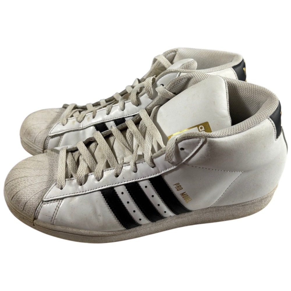 Adidas Pro Model Sneakers Mens 11 White Black Worn Vintage Y2K FV5722 Streetware